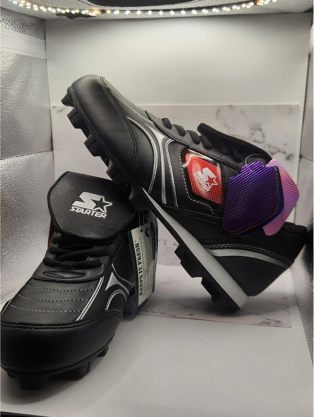 🔥New Vintage Starter ‘Fan Chip’ Black Soccer Or Football Cleats (Size 7.5) 🔥